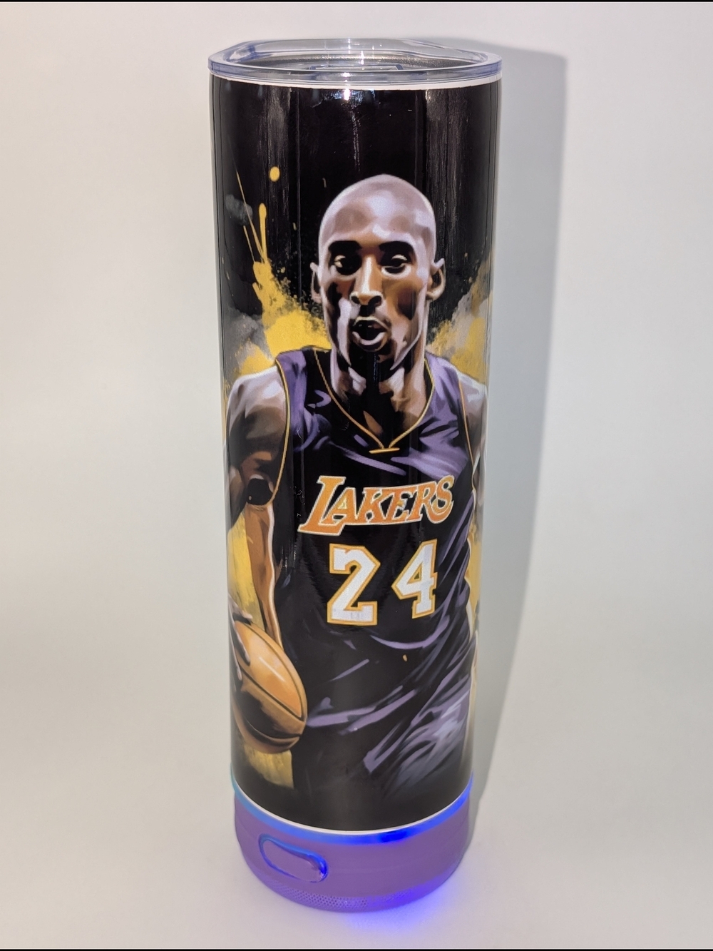 Kobe Bryant #24 Lakers Skinny Bluetooth Audio Tumbler Tumbler - Brand New